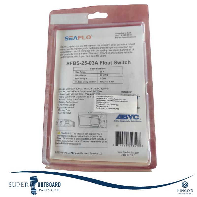FLOTADOR AUTOMATICO SEAFLO SFBS-25-03A